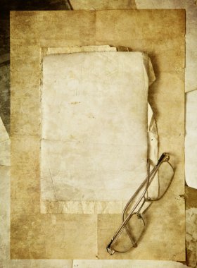 eski kağıt, mektup ve fotoğraf ile antika arka plan