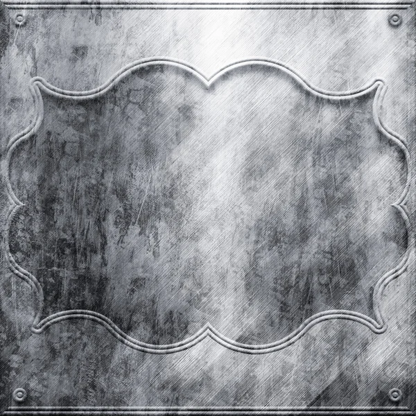 Gümüş metal plaka — Stok fotoğraf