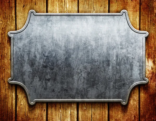 eski ahşap plakalar üzerinde Vintage metal tabela