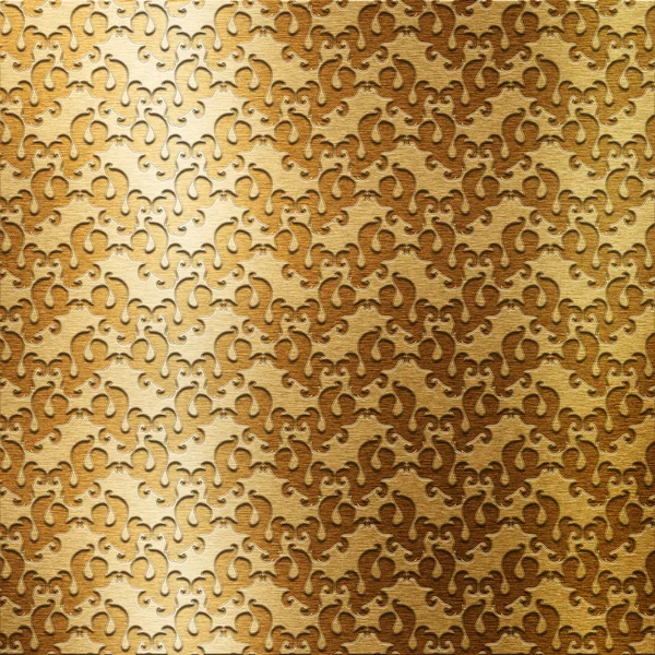 Plaque métallique dorée avec ornement classique — Photo