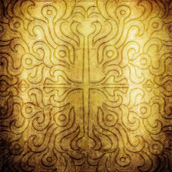 Patrón de metal dorado sobre fondo de papel — Foto de Stock