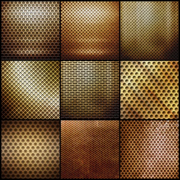 Gold metal grid set — Stock Photo, Image