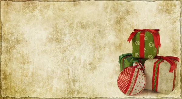 Archiwalne pocztówki świąteczne z pamiątkami w rogu — Zdjęcie stockowe