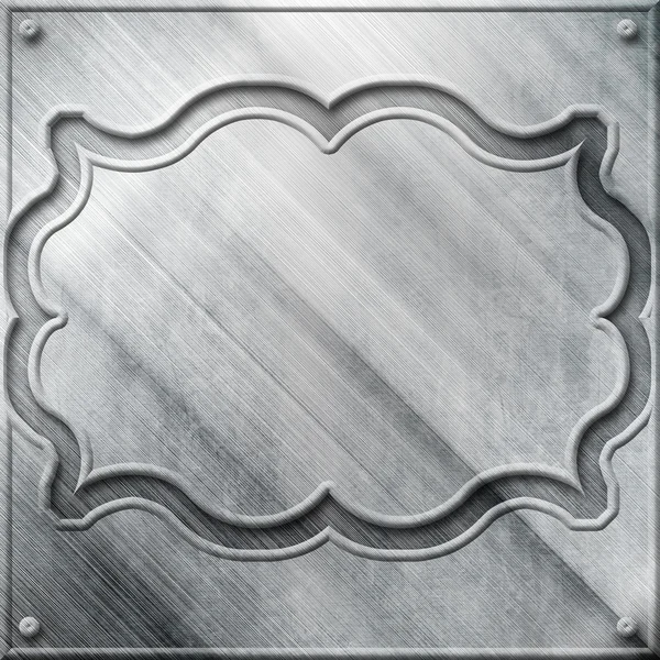 Placa de metal plateado — Foto de Stock