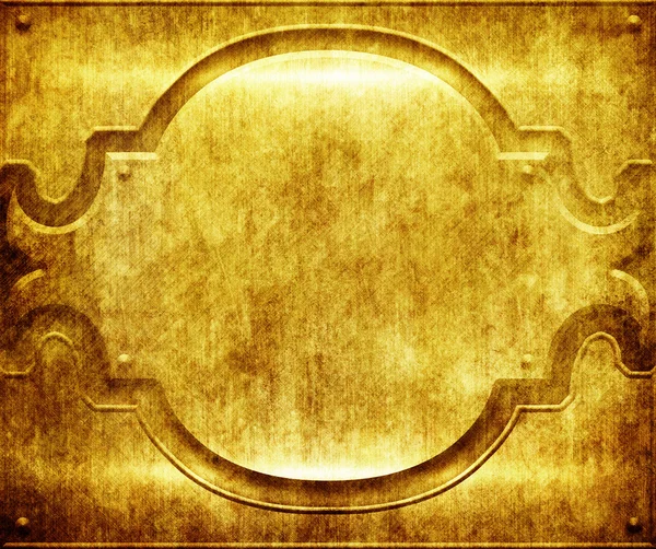 Placa de metal dourado (conjunto vintage ) — Fotografia de Stock