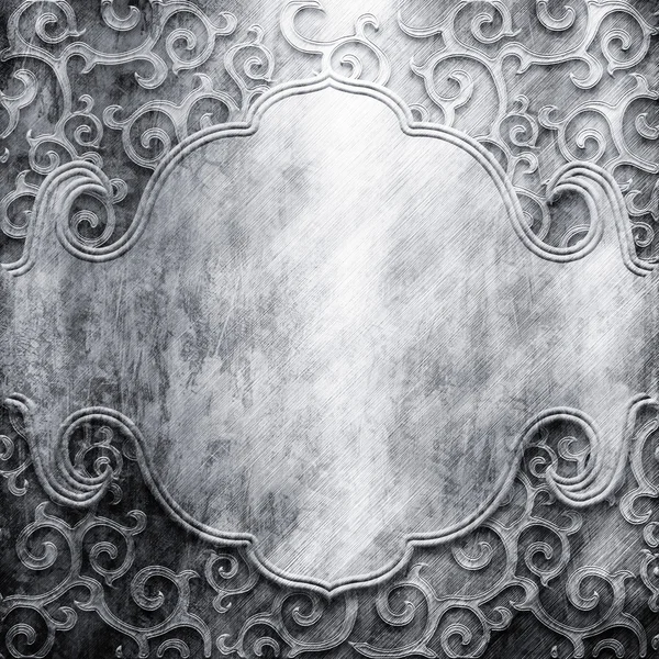 Gümüş metal plaka — Stok fotoğraf