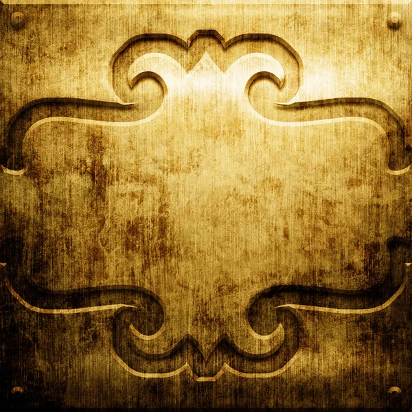 Guld metall skylt — Stockfoto