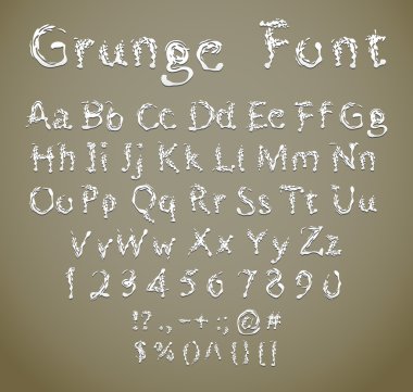 vektör grunge alfabesi