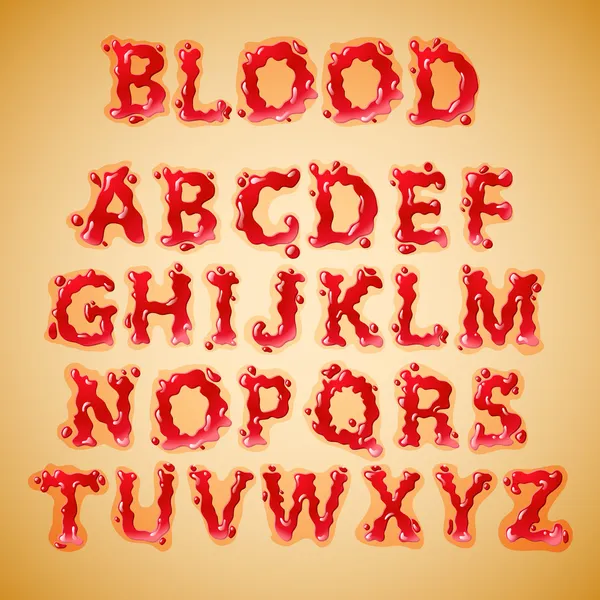 Alfabeto del sangue — Vettoriale Stock