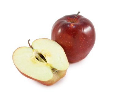 Beyaz üzerine izole kırmızı elmalar