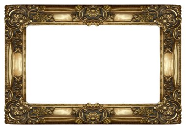 beyaz izole klasik altın resim çerçevesi