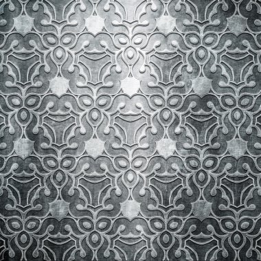gümüş metal plaka ile klasik süsleme