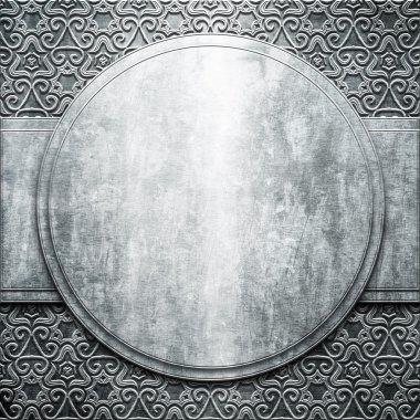 gümüş metal plaka ile klasik süsleme