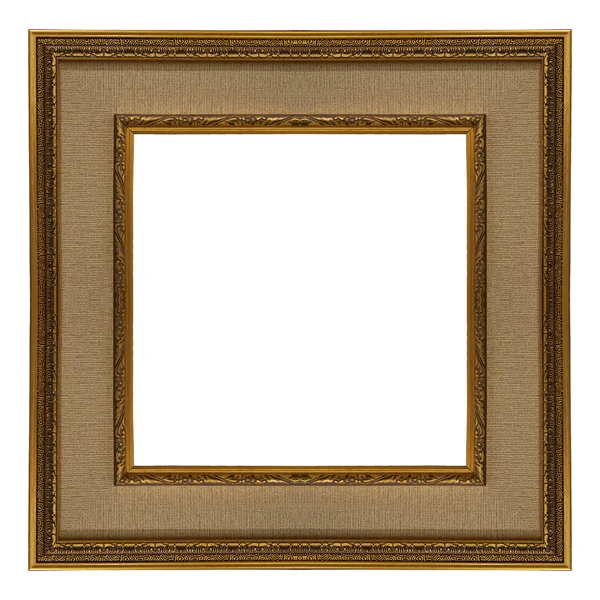 Beyaz izole klasik altın resim çerçevesi — Stok fotoğraf