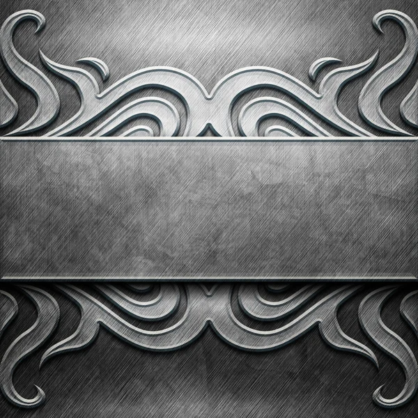 Metallplatte mit geschnitztem Muster — Stockfoto