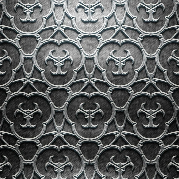 Metal Plate with carved pattern — Stock Photo, Image