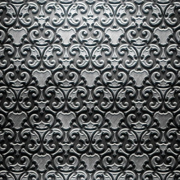 Placa de metal com padrão esculpido — Fotografia de Stock
