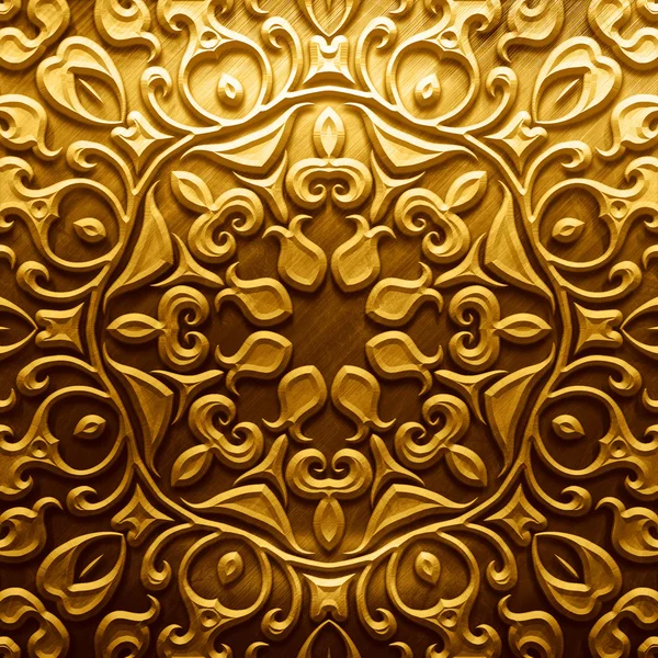 Metal Plate with carved pattern — Stock Photo, Image