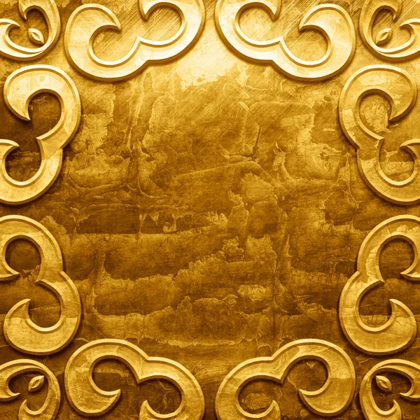 Metal Plate with carved pattern — Stock Photo, Image