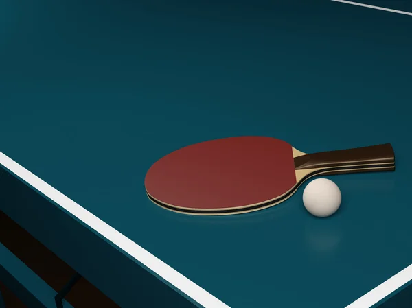 Tischtennis mit einem Schläger und einem Ball — Stockfoto