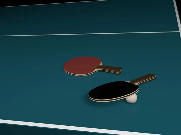 2 つテーブル テニス ラケット — ストック写真
