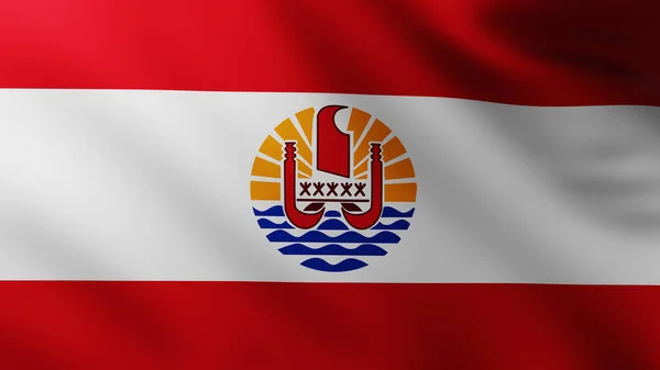 Gran Bandera Las Islas Polinesia Francesas Fondo Pantalla Completa Viento — Foto de Stock