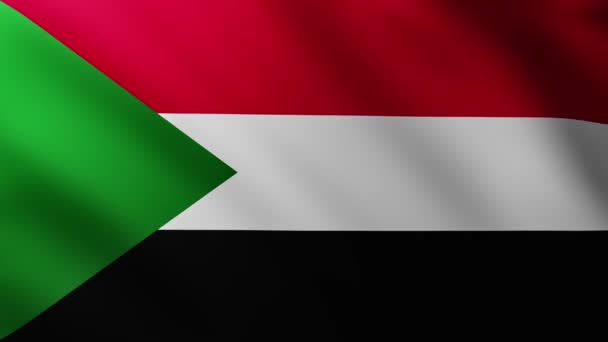 Grande Bandiera Del Sudan Sfondo Schermo Intero Che Sventola Nel — Video Stock