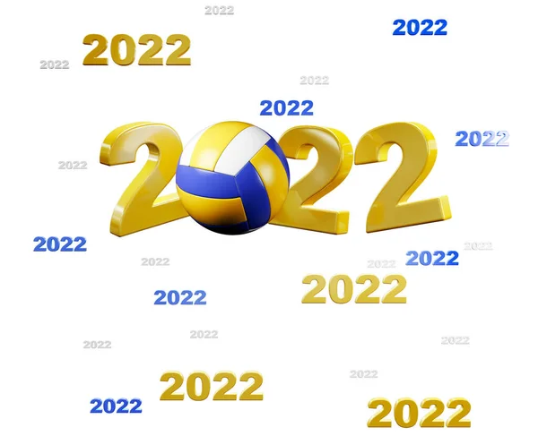 Many Beach Volleyball 2022 Designs White Background — 图库照片