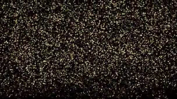 Lluvia Lenta Interminable Muchas Pequeñas Estrellas Doradas — Vídeos de Stock
