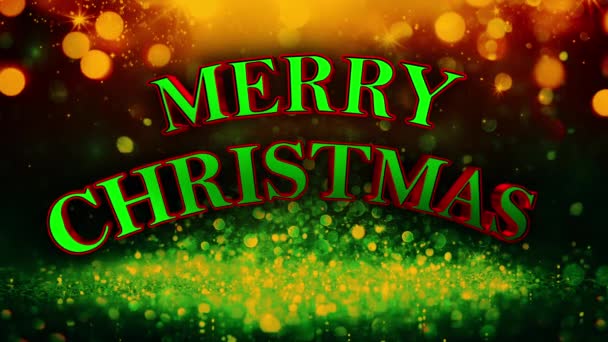 メリークリスマス大きなタイトルのポップアップと光沢のある赤と緑のライトでスイング — ストック動画