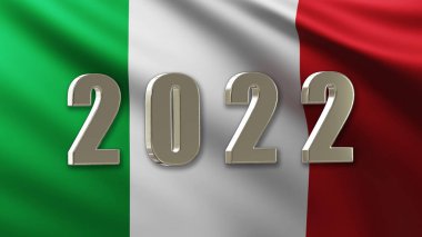 Large Silver Design 2022 with an Italian Flag Background