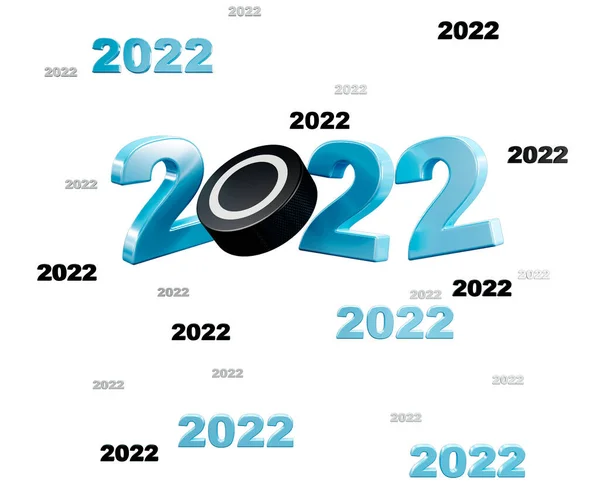 Many Ice Hockey 2022 Designs White Background — Stok fotoğraf