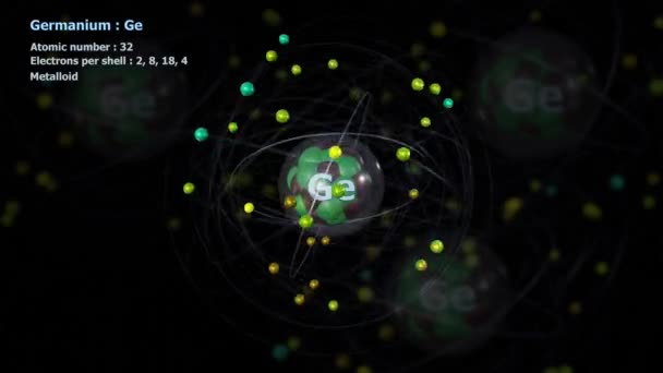 Atom Germanium Electrons Infinite Orbital Rotation Atoms Background — Vídeo de stock