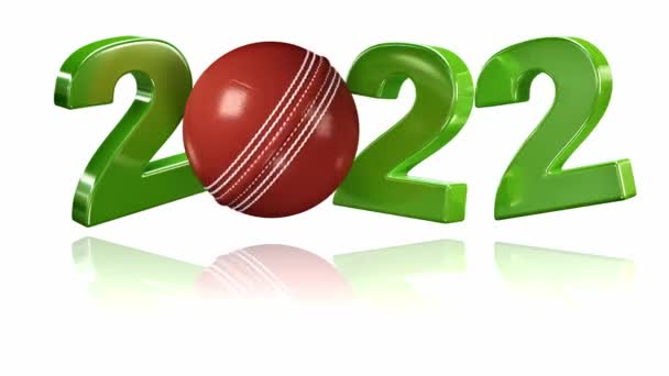 Cricket Ball 2022 Popup Design Infinite Rotation End White Background — стоковое видео