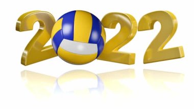 Plaj voleybolu 2022 Beyaz Arkaplanda Sonsuz Dönüşüm tasarımı