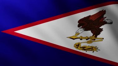 Büyük Amerikan Samoa Adaları Bayrağı dalga desenleriyle rüzgarda dalgalanan tam ekran arka plan