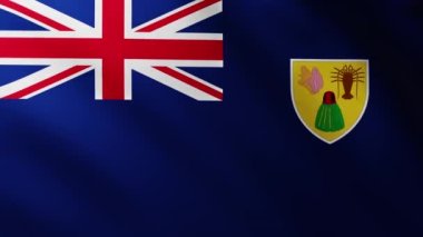 Büyük Türkler ve Caicos Adaları Bayrağı rüzgarda dalgalanan tam ekran arka plan