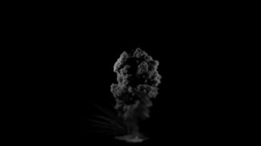 Uzun Portakal ve Yoğun Patlama Yoğun Duman ve Alfa Kanallı Uzun Ateş Parçaları İzleri