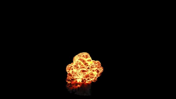 高质量的侧面视图大爆炸 如尾端有浓烟和阿尔法通道的气体 — 图库视频影像