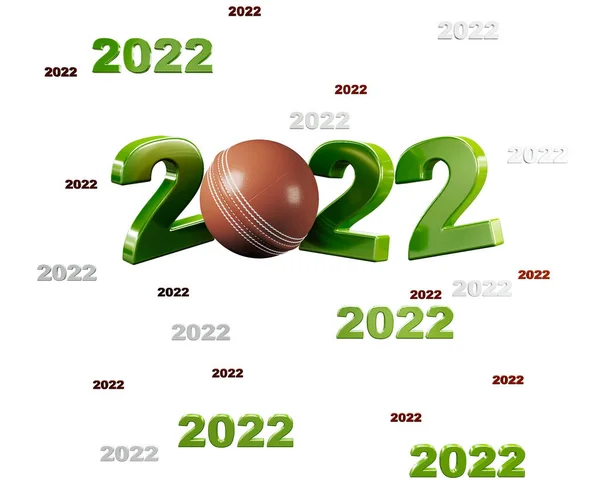 Muitos Projetos Bola Críquete 2022 Com Fundo Branco — Fotografia de Stock