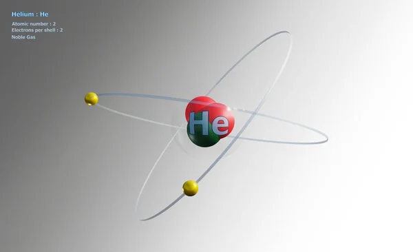 Atom Helium Core Electrons White Background — Stock Photo, Image