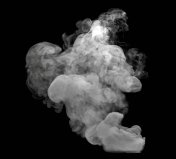 Sehr Wirbelig Und Wispy White Medium Sized Rauchwolke Mit Schwarzem — Stockfoto
