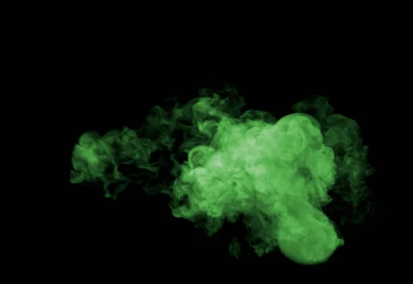 Top View Wispy Very Swirly Green Toxic Medium Sized Smoke — Stock Photo, Image