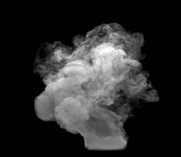 Very Swirly Und Wispy White Smoke Wolke Mit Schwarzem Hintergrund — Stockfoto