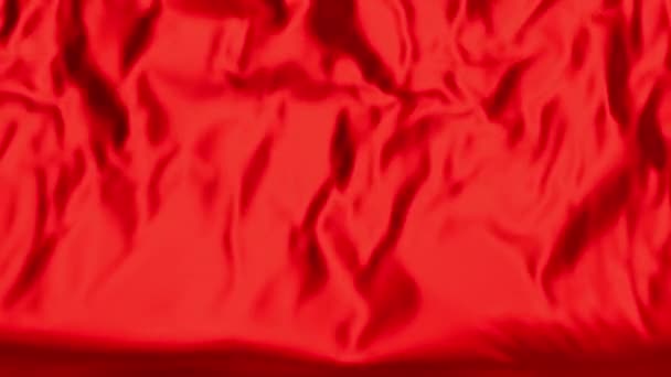 Red Cloth Return Slowly Sliding Bottom Top Black Background — Stock Video