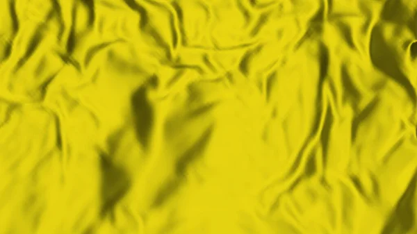 Pełny Ekran Żółty Teksturowane Gniecione Tło Tkaniny — Zdjęcie stockowe