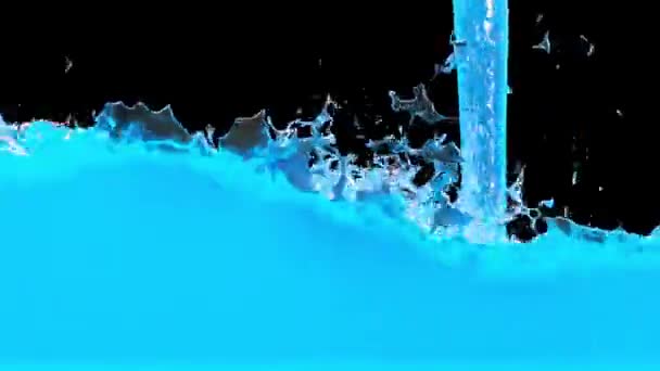 Light Blue Chemical Liquid Füllt Den Gesamten Bildschirm Zeitlupe Auf — Stockvideo