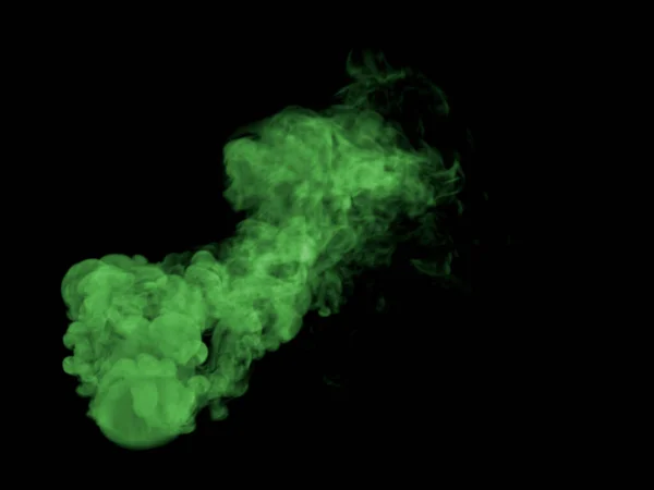 黒を基調とした霧と渦巻く緑の毒性中煙雲のトップビュー — ストック写真