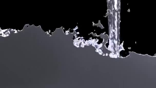 Silver Liquid Mercury Filling All Screen Slow Motion Black Background — Video