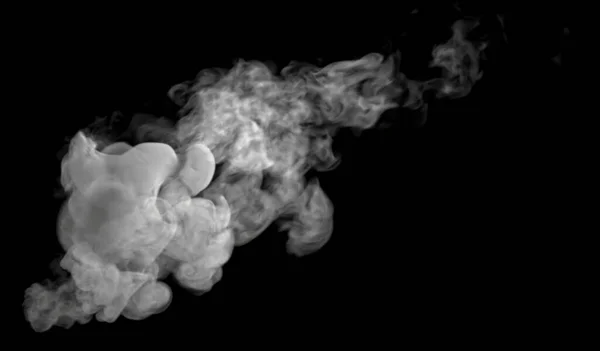 Vista Inferior Wispy Muy Swirly White Medium Nube Humo Con —  Fotos de Stock